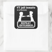 "YT JAIL INMATE" grappige gevangenbewaarneming Vierkante Sticker (Tas)