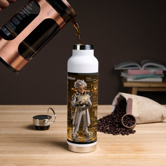 Ytterbium (Yb) – ATOMIVRA™ Collectie Waterfles (Koffie (Gedraaid) )