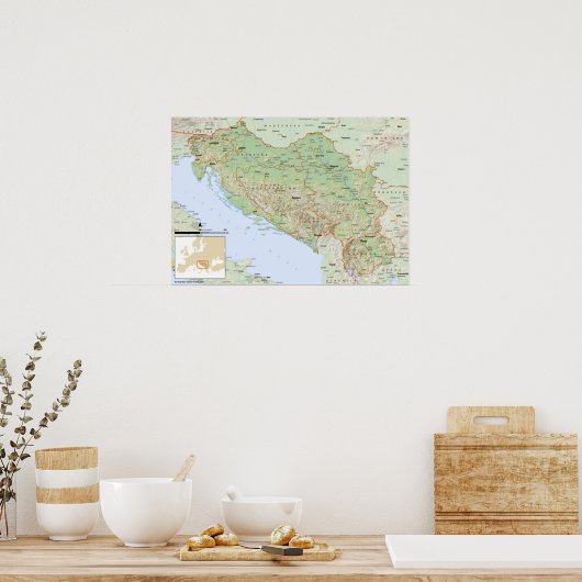 YU mapa hrvatski Poster (Keuken)
