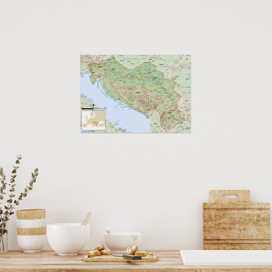 YU mapa slovenski Poster (Keuken)