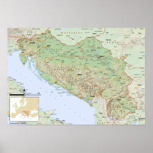 YU mapa slovenski Poster