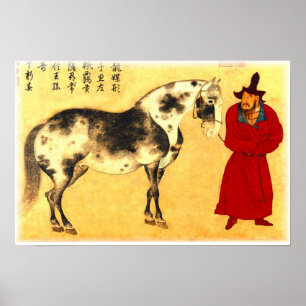 "Yuan dynasty, 1347-paarden en -groom" Poster