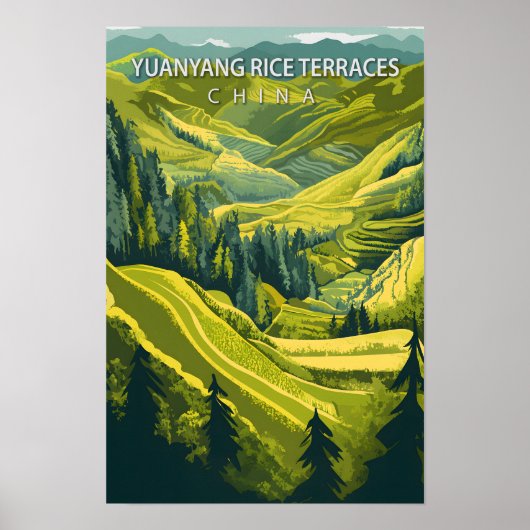 Yuanyang Rice Terrassen China Reizen Poster (Voorkant)