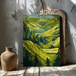 Yuanyang Rijstterrassen China Reisposter Canvas Afdruk