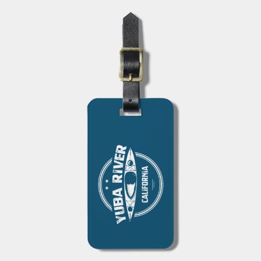 Yuba River California Kayaking Bagagelabel (Voorkant verticaal)