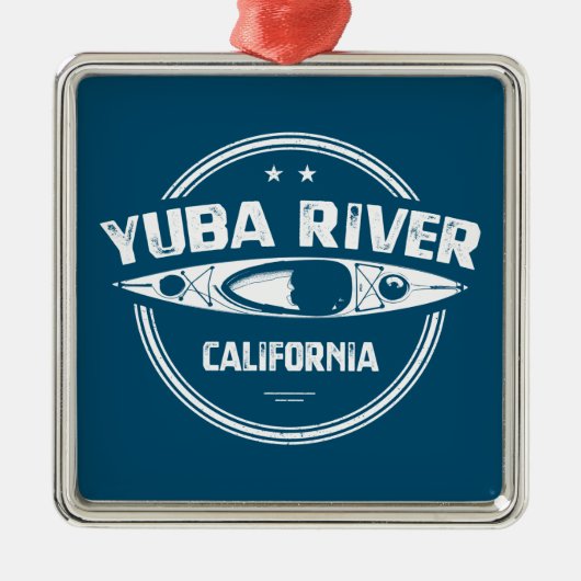 Yuba rivier California kanoën Metalen Ornament (Voorkant)