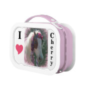 Yubo Lunchbox, Grey I Love Cherry (miniatuurpaard) Lunchbox (Links)