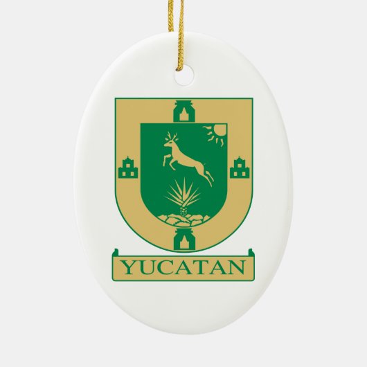 Yucatán Coat of Arms - Mexico Keramisch Ornament (Achterkant)