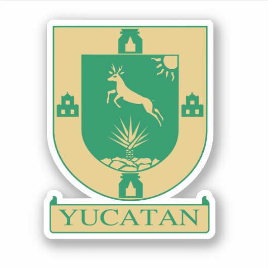 Yucatán Coat of Arms - Mexico Sticker (Voorkant)