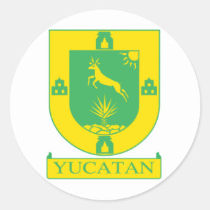 Yucatan, Mexicaanse vlag Ronde Sticker