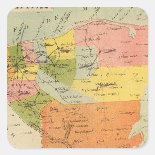 Yucatan, Mexico 2 Vierkante Sticker (Voorkant)
