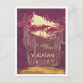 Yucatan Mexico Art Vintage Travel Illustratie Briefkaart (Voorkant)