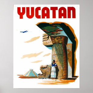  Yucatan Mexico Travel Poster