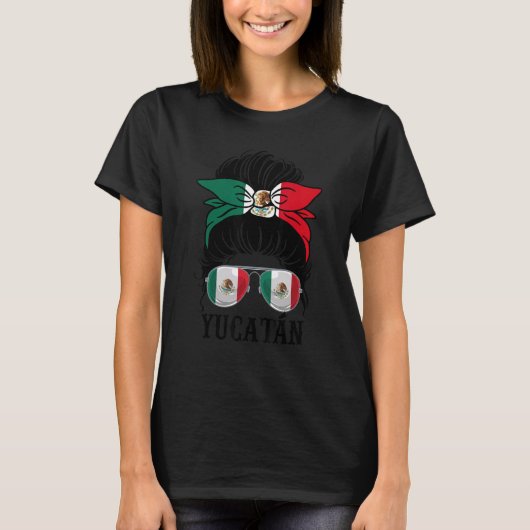 Yucatan Mexico trots Mexicaanse vlag staat T-shirt (Voorkant)