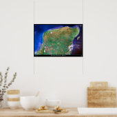 Yucatan Peninsula, poster van de Mexicaanse satell (Keuken)