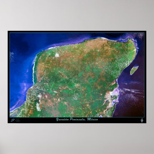 Yucatan Peninsula, poster van de Mexicaanse satell (Voorkant)