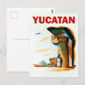 Yucatan, piramide en oud gebouw, briefkaart (Voorkant / Achterkant)