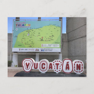 Yucatan Sign and Map, Mexico Briefkaart