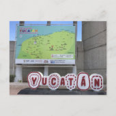 Yucatan Sign and Map, Mexico Briefkaart (Voorkant)