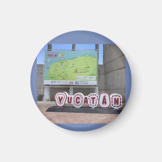 Yucatan Sign and Map, Mexico Magnet (Voorkant)