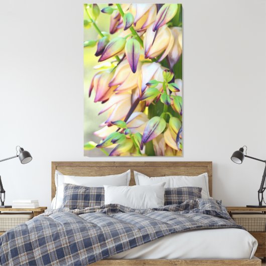 yucca bloemen omwikkeld doek canvas afdruk (Insitu (Slaapkamer))