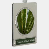 Yucca laat groene Natuur fotografie Verzilverd Banner Ornament (Rechts)