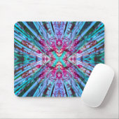 Yucca Op Art in Turquoise Muismat (Met muis)