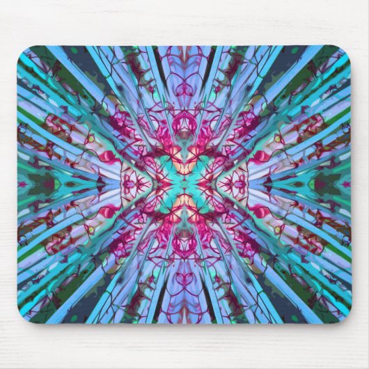 Yucca Op Art in Turquoise Muismat (Voorkant)