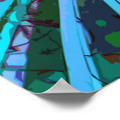 Yucca Op Art in Turquoise Poster (Hoek)