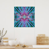Yucca Op Art in Turquoise Poster (Keuken)