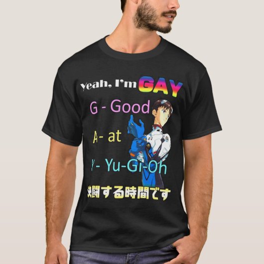YuGiOh! Ja Im GAY Muto Yugi Yugi là Katsuya An T-shirt (Voorkant)
