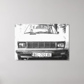 Yugo, oude joegoslavische auto canvas afdruk (Voorkant)
