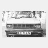 Yugo, oude joegoslavische auto rechthoekige sticker (Voorkant)