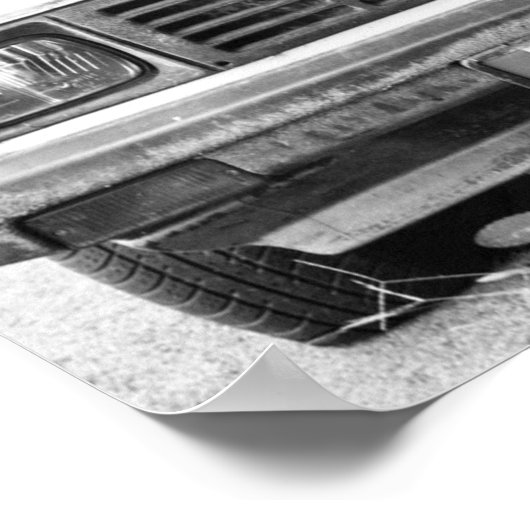 Yugo, oude joegoslavische autobagage poster (Hoek)