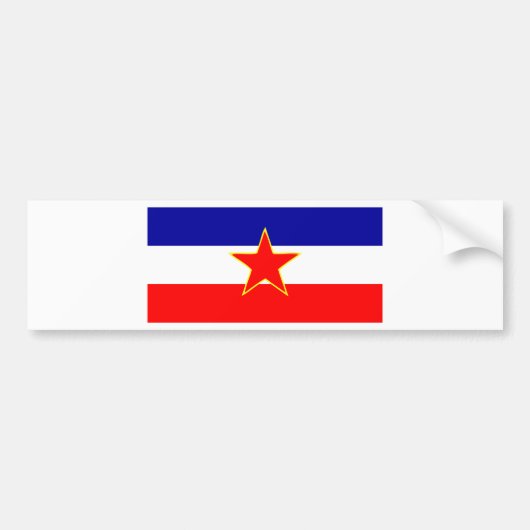 YUGOSLAVIA FLAG BUMPERSTICKER (Voorkant)