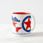 Yugoslavia Mug / Tasse Tweekleurige Koffiemok (Voorkant rechts)