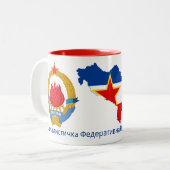 Yugoslavia Mug / Tasse Tweekleurige Koffiemok (Voorkant links)