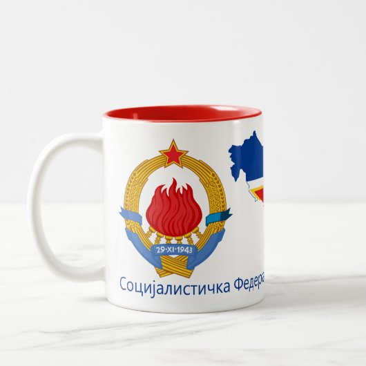 Yugoslavia Mug / Tasse Tweekleurige Koffiemok (Links)