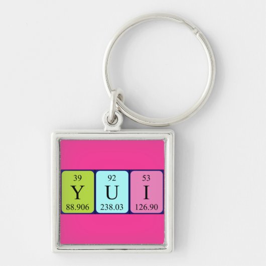 Yui periodieke lijstnaam keyring sleutelhanger (Voorkant)