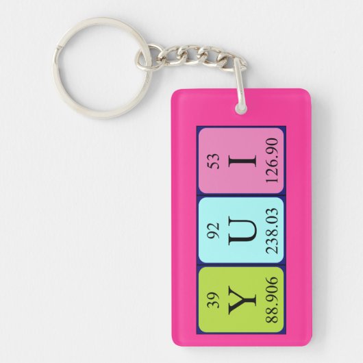 Yui periodieke lijstnaam keyring sleutelhanger (Voorkant)