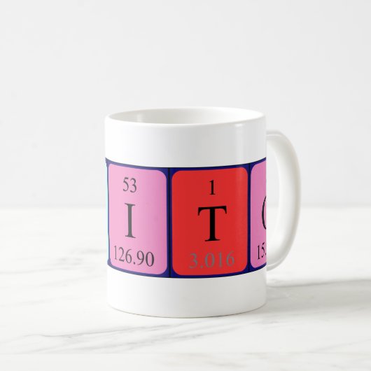 Yuito periodieke lijstnaam mok (Voorkant rechts)