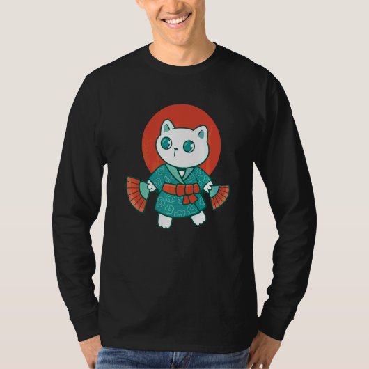 Yukata Japanse kat T-shirt (Voorkant)