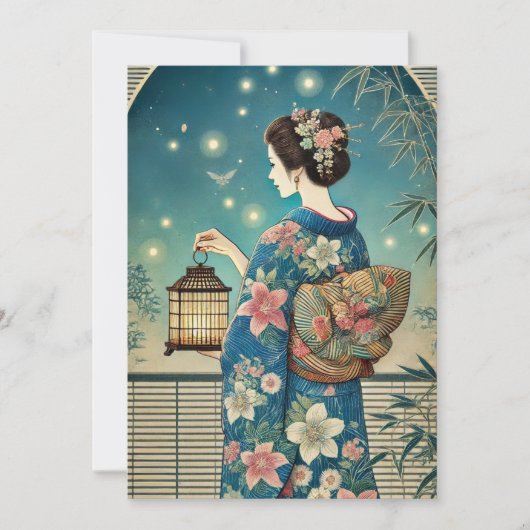 Yukata - theekransje kaart (Voorkant)