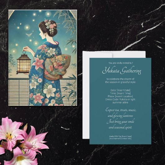 Yukata - theekransje kaart