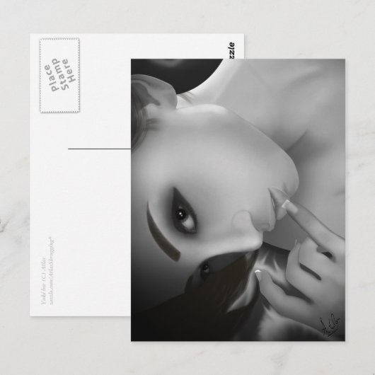 Yuki bw briefkaart (Voorkant / Achterkant)