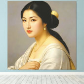 "Yuki Mori" Fijn Kunst Vrouwportret Canvas Afdruk (Insitu (Houten vloer))