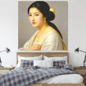 "Yuki Mori" Fijn Kunst Vrouwportret Canvas Afdruk (Insitu (Slaapkamer))