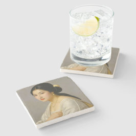 "Yuki Mori" Fine Art Vrouw Portret Stenen Onderzetter