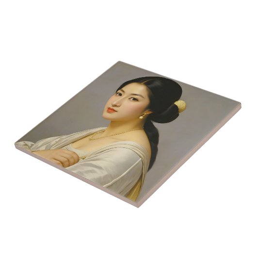 "Yuki Mori" Fine Art Vrouw Portret Tegeltje (Zijkant)