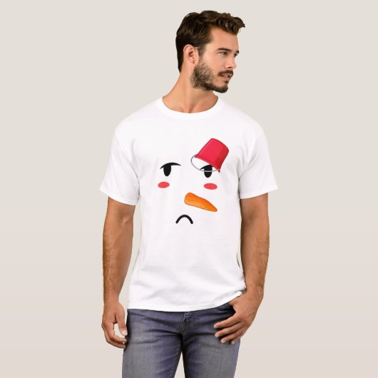 Yukidaruma Snowman vindt plaats met wortel I Kawai T-shirt (Voorkant volledig)